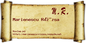 Marienescu Rózsa névjegykártya